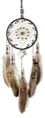 Traumfänger handgefertigt, 45-50 cm, braun, Dreamcatcher