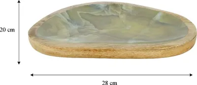 Produktbild von Dijk Dekotablett 28x20x3 cm Holztablett aus Mangoholz Serviertablett Deko