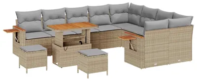 Produktbild von vidaXL Gartensofa-set 12 stk. Beige Poly-Rattan