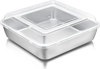 Produktbild von Kuchenform Edelstahl Quadratische Backform mit Deckel & Spülmaschinenfest 21cm