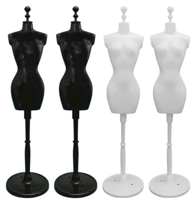 Produktbild von Schneiderpuppe Modepuppe Puppenständer - Set mit 4 Stück - Für Puppenkleider und Dekoration