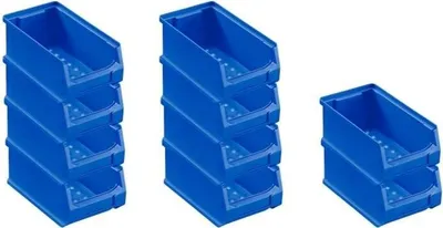 Produktbild von SparSet 10x Blaue Sichtlagerbox 2.0 | HxBxT 7,5x10x17,5cm | 0,8 Liter | Sichtlagerbehälter, Sichtlagerkasten, Sichtlagerkastensortiment, Sortierbehälter