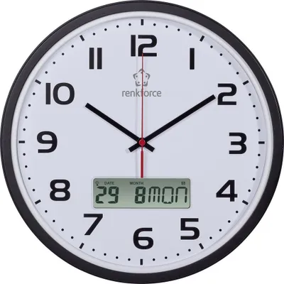 Produktbild von Renkforce HD-WRCL135 Funk Wanduhr 32 cm x 45 mm Schwarz