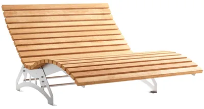 Produktbild von SOTECH Gartenliege LOUNGER Komplett-Set 1500 mm breit – Edelstahl geschliffen, Holzlatten Lärche, Sonnenliege