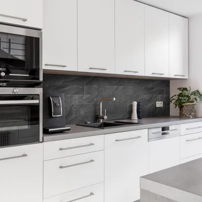 Produktbild von Dedeco Küchenrückwand Motiv: Fliesen V7, 5mm Hartschaum Kunststoffplatte PVC als Spritzschutz Küchenwand Wandschutz wasserfest, inkl. UV-Lack matt, alle Untergründe, 260 x 60 cm