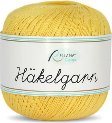 Produktbild von Rellana Häkelgarn, Filethäkelgarn, 50 gr/283m, 100 % Baumwolle gelb (21)