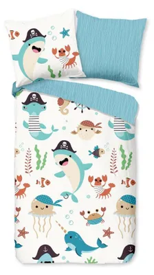 Productafbeelding van Good Morning Kinderdekbedovertrek "Seaworld" - Multi - (135x200 cm) - 100% Katoen