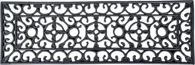 Produktbild von HOMESCAPES Viktorianische gemusterte Fußmatte, 75 x 25 cm, schwarz