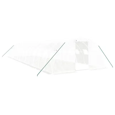 Productafbeelding van vidaXL Kas met stalen frame, wit, 56 m², 14x4x2 meter