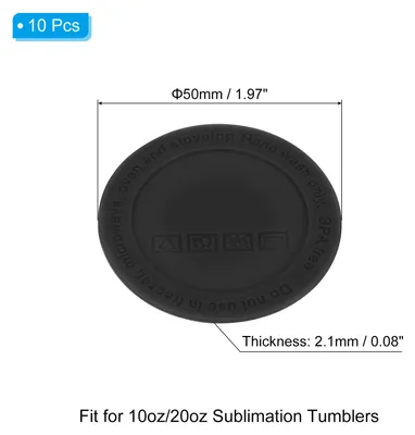 Produktbild von Gummib?den fš¹r Sublimationstumbler, 10 Stš¹ck 50mm Silikon-Selbstklebende Anti-Rutsch-B?den fš¹r Weintumbler Thermosflasche, Schwarz