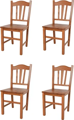 Produktbild von t m c s Tommychairs - 4er Set Stühle SILVANA  für Küche und Esszimmer, robuste Struktur aus Buchenholz, in der Farbe Kirschholz lackiert und Sitzfläche aus Holz