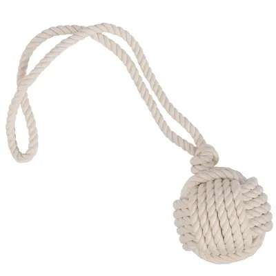 Obrázok produktu pre Loptička pre psov so šnúrkou, 48 cm, prírodná farba
