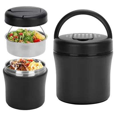 Produktbild von Thermobehälter für Essen groß 1.2L warmhaltebehälter essen Edelstahl, mit Löffe,Thermoschüssel thermo-lunchbox für Suppen Porridge Mahlzeiten