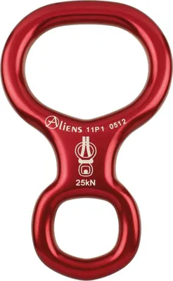 Roter Abseilachter "Small Abseilacht" von Aliens; aus Aluminium; mit einer Bruchlast von 25 kN.