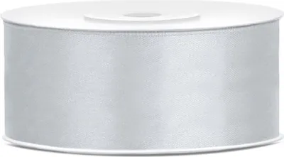 Image de Ruban de satin 25 mm x 25 m argent