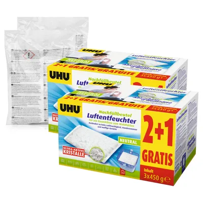 Produktbild von UHU original Luftentfeuchter Nachfüllbeutel 450g Duftneutral (8er Pack)