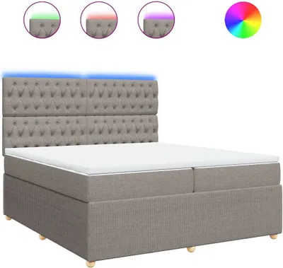 Produktbild von vidaXL Boxspringbett mit Matratze Taupe 200x200 cm Stoff