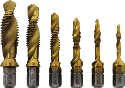 Produktbild von PAULIMOT Kombi-Gewindebohrer-Set M3 bis M10 mit 1/4" Bit, 5 % Kobalt