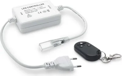 Produktbild von Funkfernbedienung Controller Dimmer Netzkabel 230V für einfarbige 3528/2835 LED Streifen