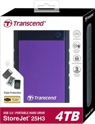 Produktbild von Transcend StoreJet 25H3 2,5  4TB USB 3.1 Gen 1