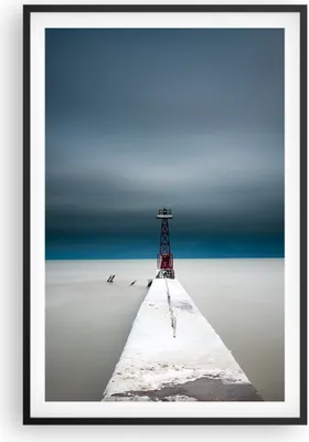 Produktbild von Gerahmtes Poster - Schwarzer Rahmen - Turm Strand Himmel - 61x91,5 cm - Wand Bild - Wanddeko - Wandbilder - Kunstposter - Wandposter - Bilderrahmen - Bilder - Kunstdruck - P2BPA61x91-4988