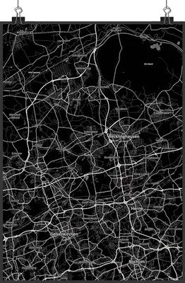 Produktbild von Mr. & Mrs. Panda Bild Herten DIN A3 - Geschenk, Deko, Kunstdruck, Plakat, Stadt, drucke, Dorf Karte Landkarte Map Stadtplan, wanddeko