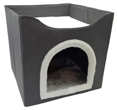Imagen del producto de Casita plegable para gatos - color gris