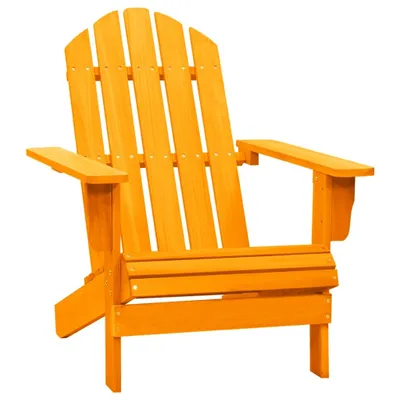Image de The Living Store Chaise de jardin Adirondack en bois massif de sapin orange