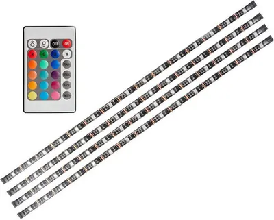 Obrázek produktu pro 4 * 50cm USB LED pásková světla Sada flexibilních páskových světel s mini dálkovým ovládáním Domácí LED páskový pásek pro podsvícení televizoru počítače