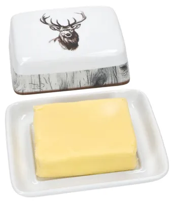 Image de Alois Beurrier avec couvercle pour 250g Beurrier Hirsch Porcelaine