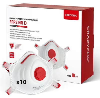 Produktbild von Atemschutzmaske FFP3 Staubmaske Mundschutz - FFP3 NR D - Mit Ventil - CE EN149
