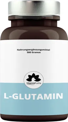 Produktbild von L-Glutamin Pulver - 500 Gramm - Kann die Darmfunktion unterstützen