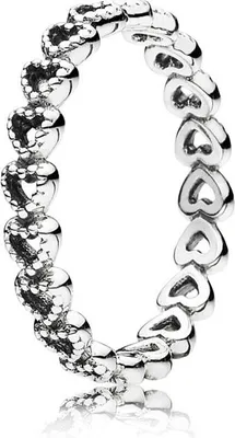 Immagine prodotto di Pandora 190980 Anello Fila di Cuori in Argento Sterling Taglia 52