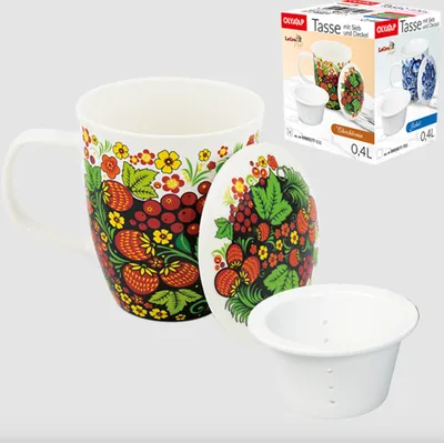 Produktbild von Tasse mit Deckel und Sieb Chochloma 0,4 L