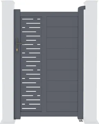 Produktbild von Gartentür aus aluminium 1m ARLBERG H.160cm grau