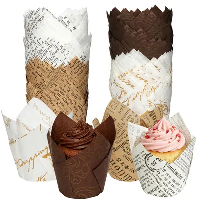 200 Papier-Muffinförmchen, Tulpenform, ungebleicht, 1 Packung
