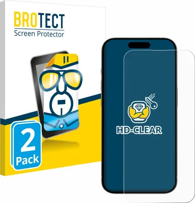 Produktbild von 2x Für Apple iPhone 15 Pro Max Schutzfolie BROTECT Displayschutz Display Schutz Folie Klar Transparent
