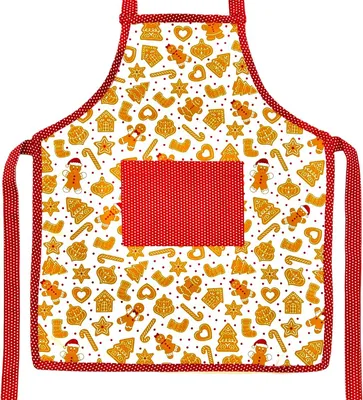 Produktbild von Weihnachtsschürze für Kinder – 50 x 59 cm – 4–9 Jahre – 100 % Baumwolle