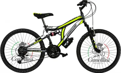 Produktbild von Dětské MTB kolo Canellini COLORADO 24" Full Suspension - černá/žlutá