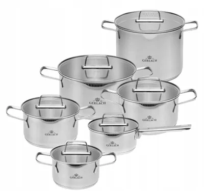 Produktbild von Ambiente Topfset Induktion Edelstahl 18/10 12 Elemente GERLACH PK5S-XXV