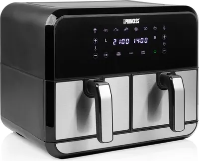 Immagine prodotto di Princess 01.182074.01.001 Aerofryer a doppio cestello - Friggitrice ad aria - 8 l - 2 kg - 200 °C - 6 persone - Cina