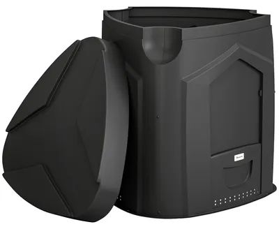 Immagine prodotto di Contenitore per compostaggio da giardino da 240 litri con 3 sportelli | Colore: nero | Dimensioni: 78x75x78 cm
