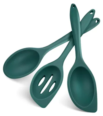 Produktbild von 3 Stück Silikon Kochlöffel, 28 cm Antihaft Silikonlöffel, Servierlöffel für Küche, Kochen, Backen, Rühren