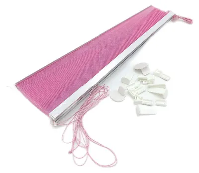 Produktbild von K Home Plissee Fensterdekoration Raumtextilien Klemmfix Pink Lichtschutz Crushed Opt