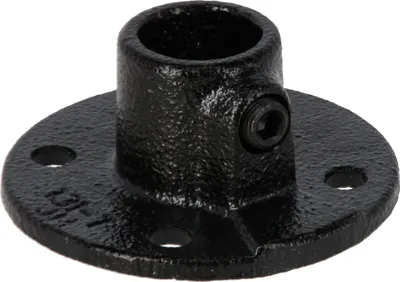 Produktbild von Rohrverbinder Fußplatte rund schwarz 1/2" (21,3 mm) AVERDE