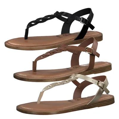 Produktbild von Tamaris 1-28181-34 Damen Sandalen Leder Zehentrenner , Größe:42 EU, Farbe:Beige