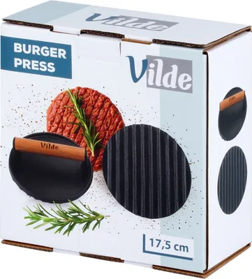 Image de Vilde Smash-Burger-Presse à burger Smasher Burgersmasher en fonte 17,5 cm