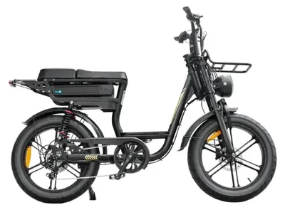 Image de V20 Comfort - Fatbike électrique avec antivol à chaîne - 20 pouces - Moteur 250W - Autonomie 60 km - 7 vitesses - Freins à disque hydrauliques - Batterie 720Wh - Cadre bas - Double suspension - Noir