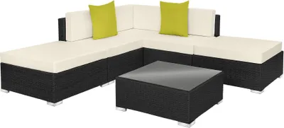 Produktbild von tectake® Aluminium Rattan Lounge Paris wetterfest und UV-beständig Dicke der Polster 10 cm