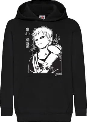 Obrázek produktu pro Dětská Mikina S Kapucí Japan Manga Comics Anime Naruto Gaara 01 Var-044, 5-6 Jahr - 116 / Černá
